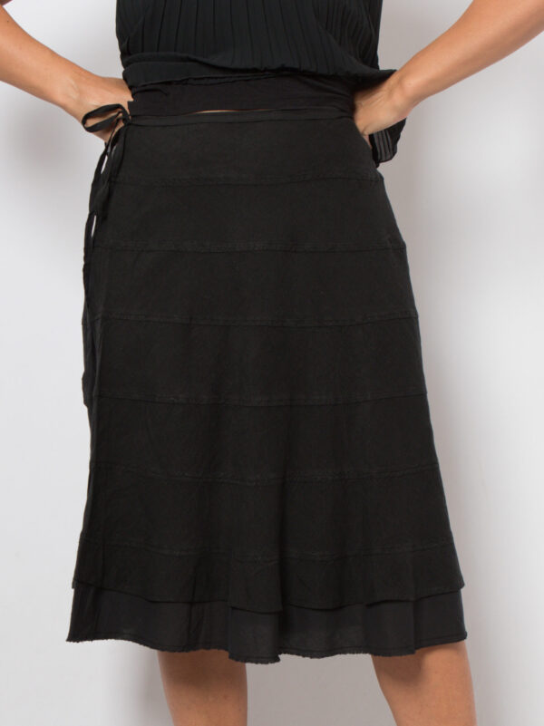 Y2K Marella Black A Linen Skirt - Image 3