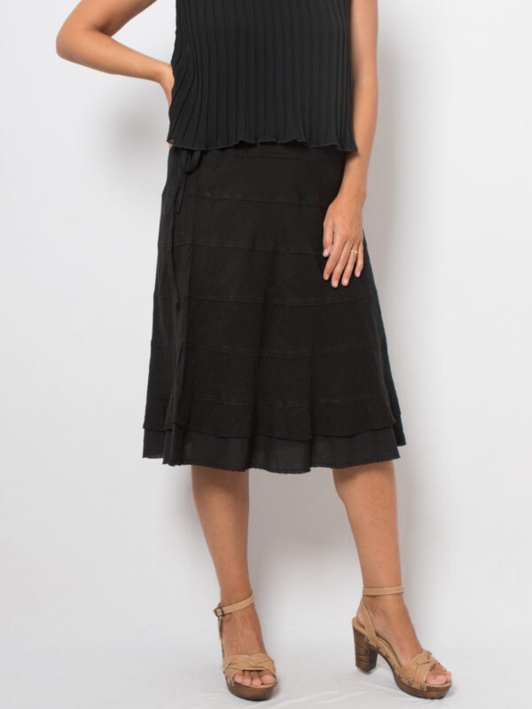 Y2K Marella Black A Linen Skirt - Image 5