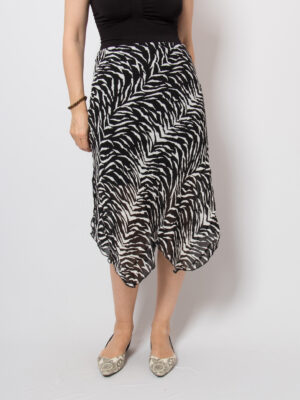 Y2K Zebra Skirt Asymmetric Hem