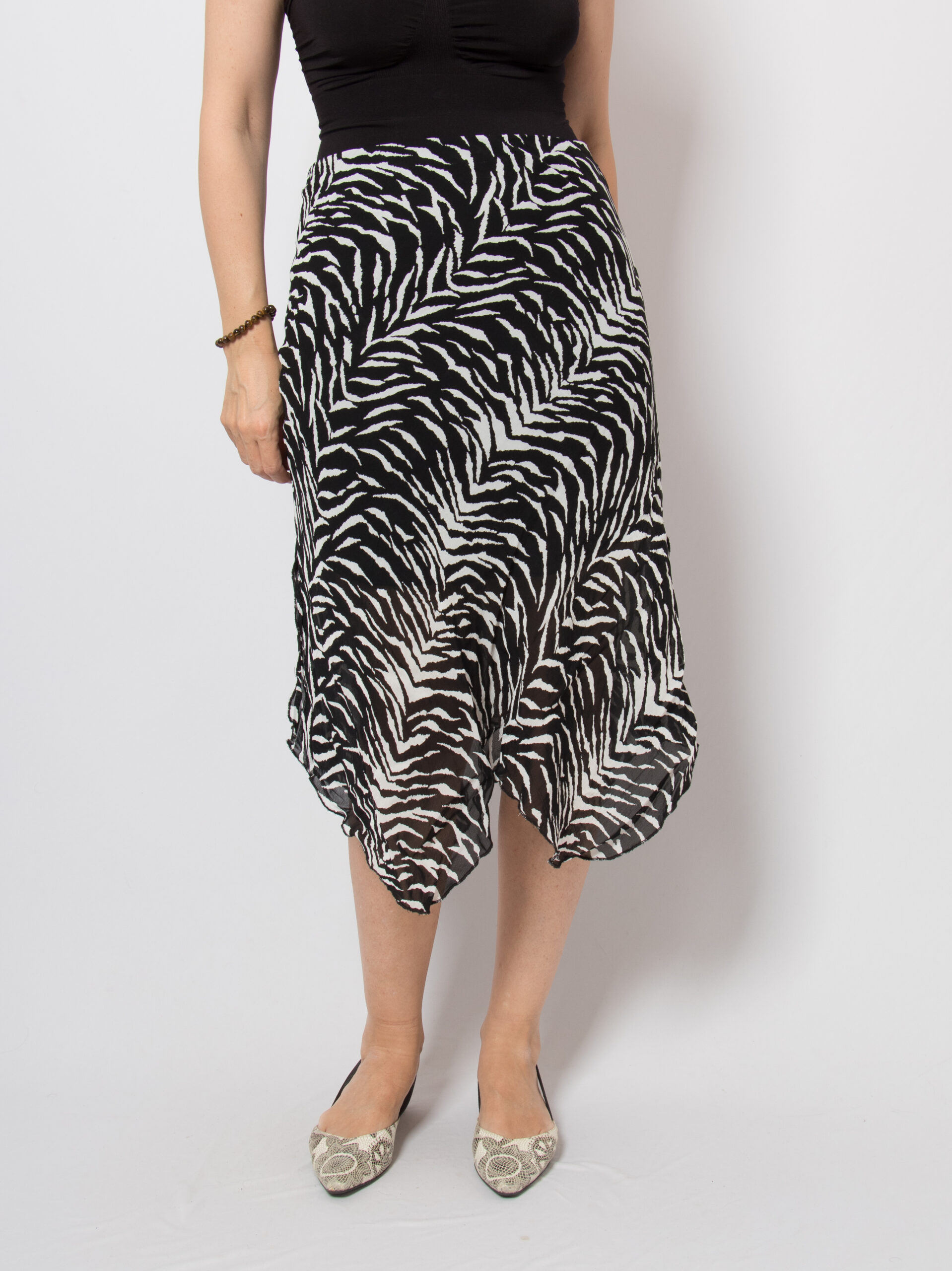 Y2K Zebra Skirt Asymmetric Hem Y2K Zebra Skirt Asymmetric Hem