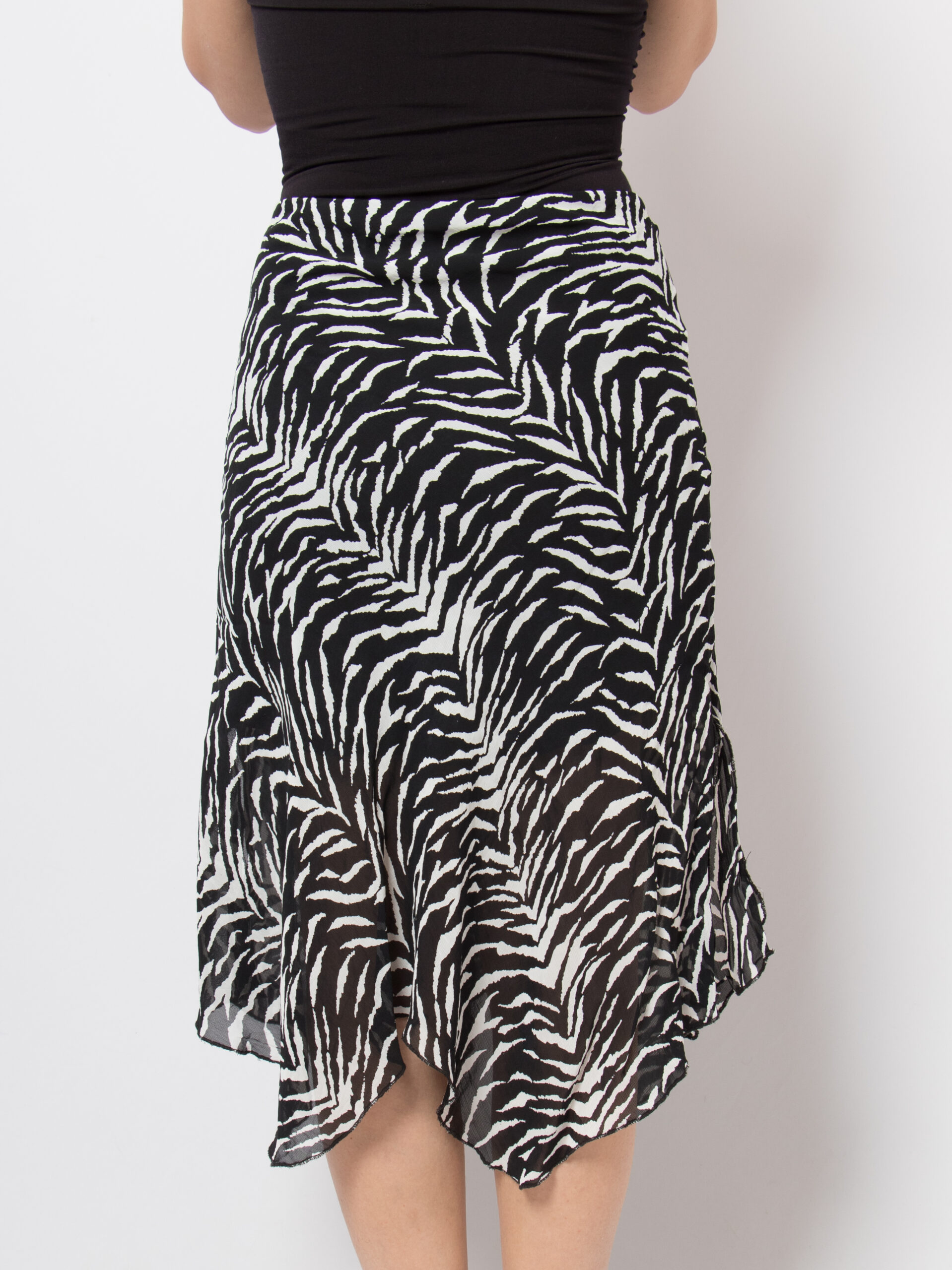Y2K Zebra Skirt Asymmetric Hem Y2K Zebra Skirt Asymmetric Hem - Image 3