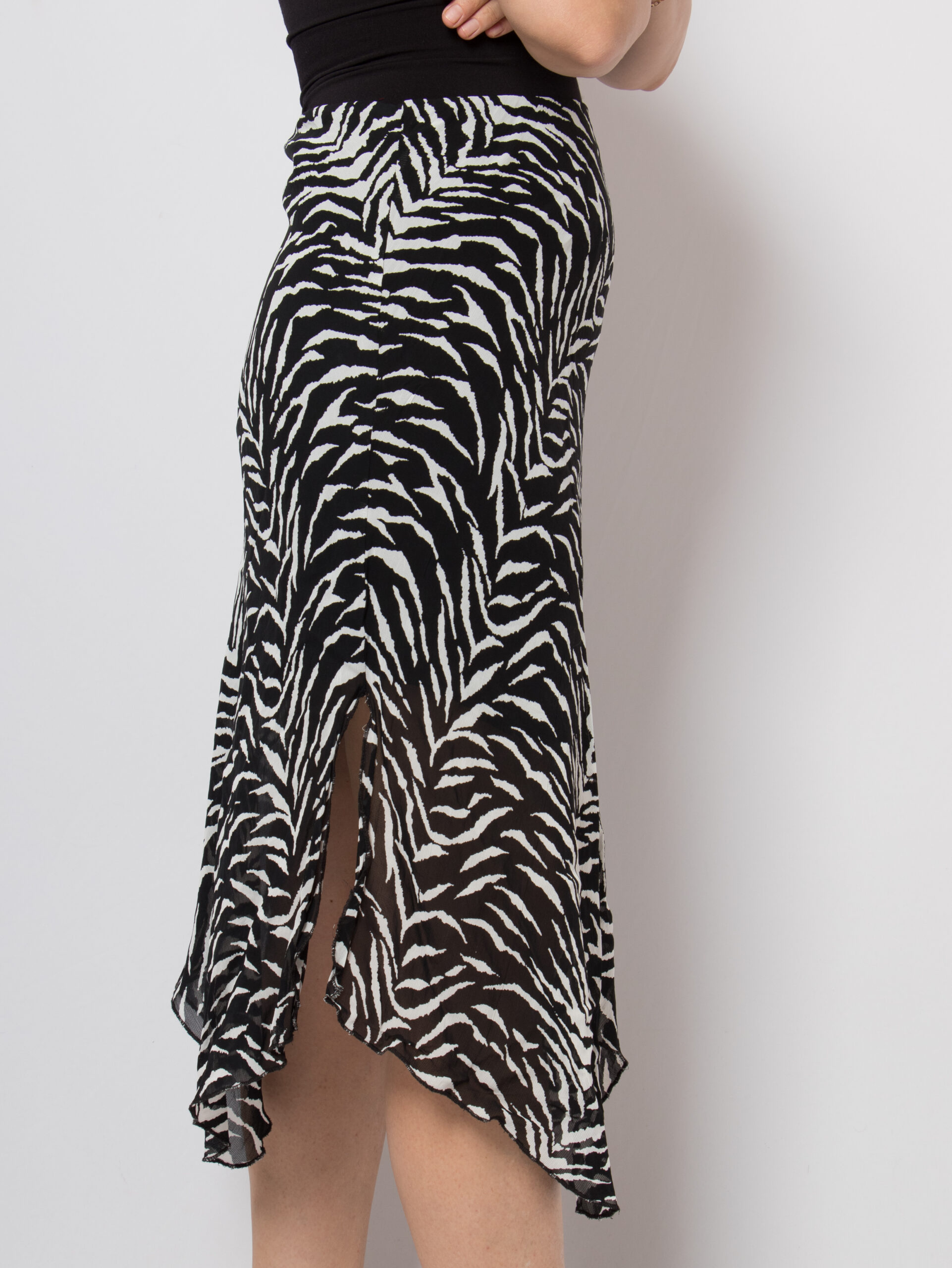 Y2K Zebra Skirt Asymmetric Hem Y2K Zebra Skirt Asymmetric Hem - Image 4