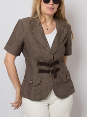 MAX Co Brown Linen Blazer