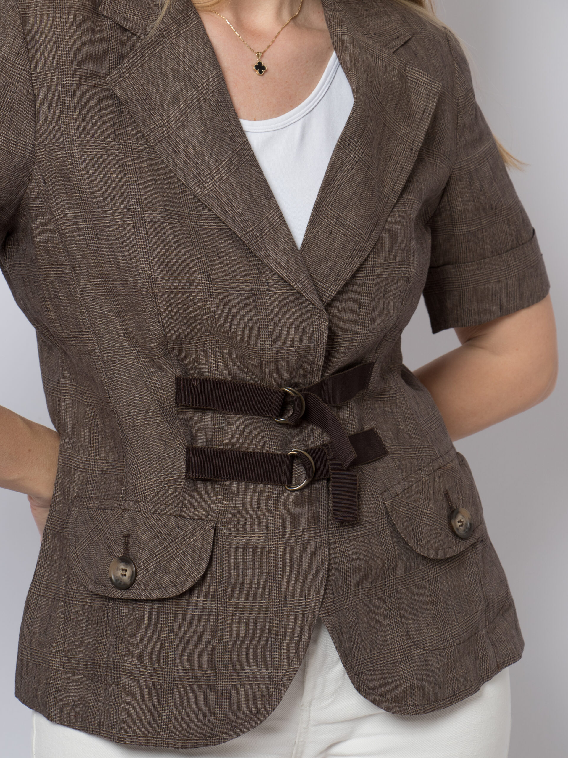 MAX Co Brown Linen Blazer MAX Co Brown Linen Blazer - Image 2