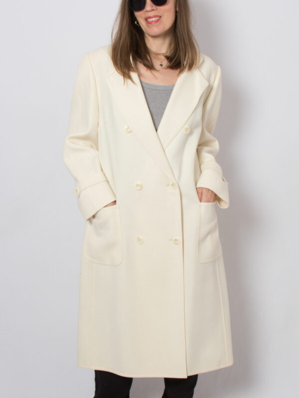 Vintage Hensel Mortensen Ivory Wool Coat - Image 2