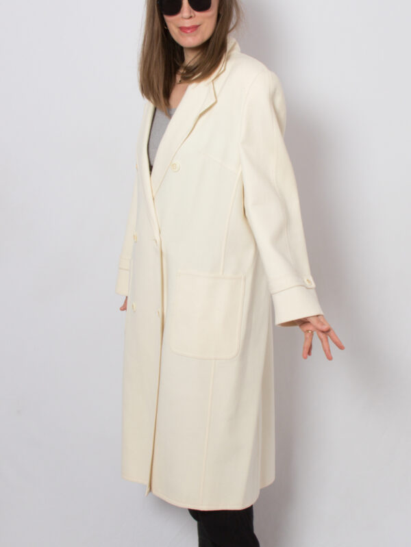 Vintage Hensel Mortensen Ivory Wool Coat - Image 4