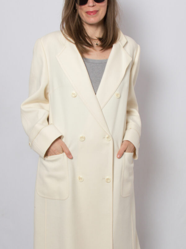 Vintage Hensel Mortensen Ivory Wool Coat
