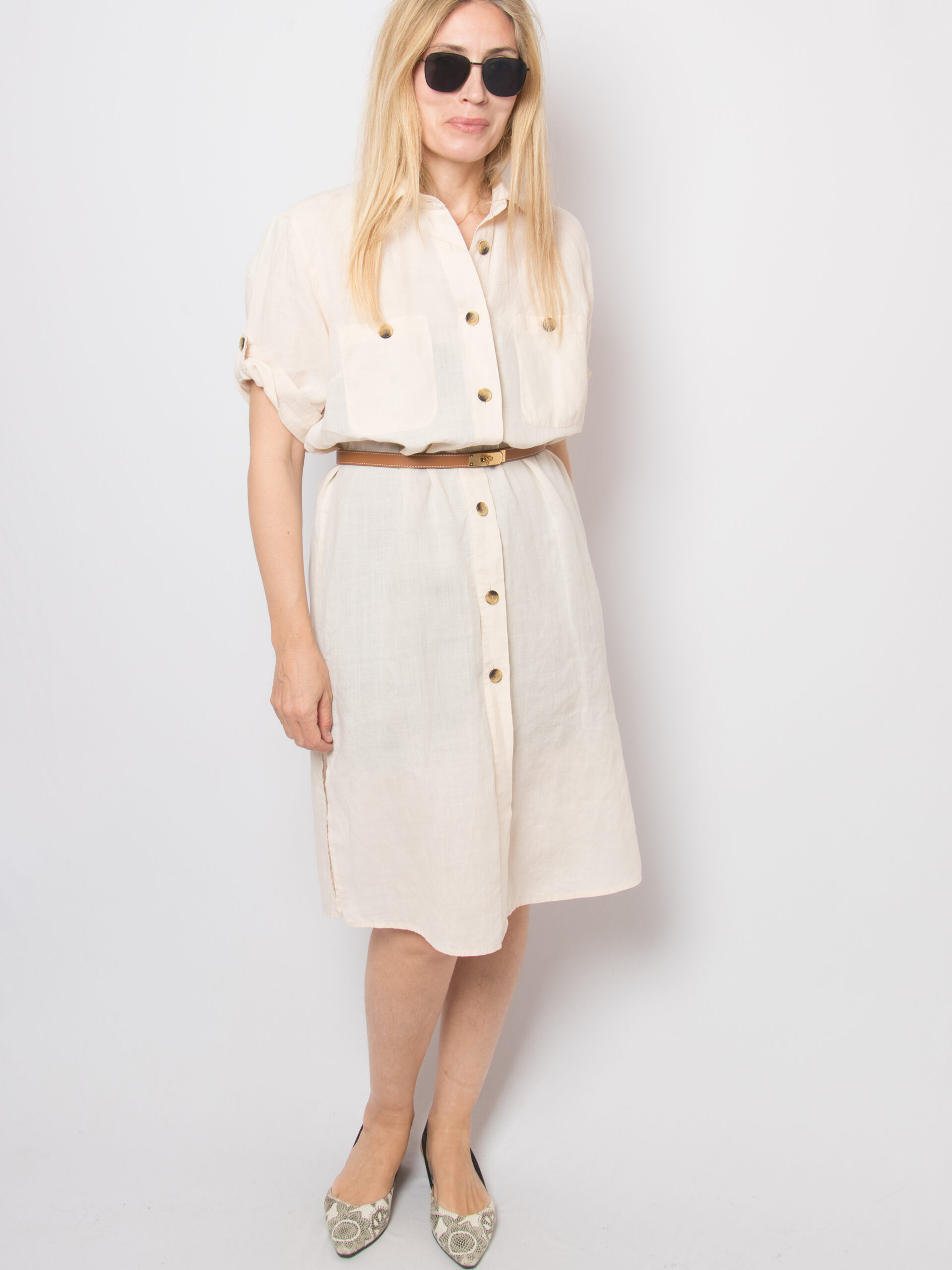Vintage Linen Shirt Dress Vintage Linen Shirt Dress - Image 6