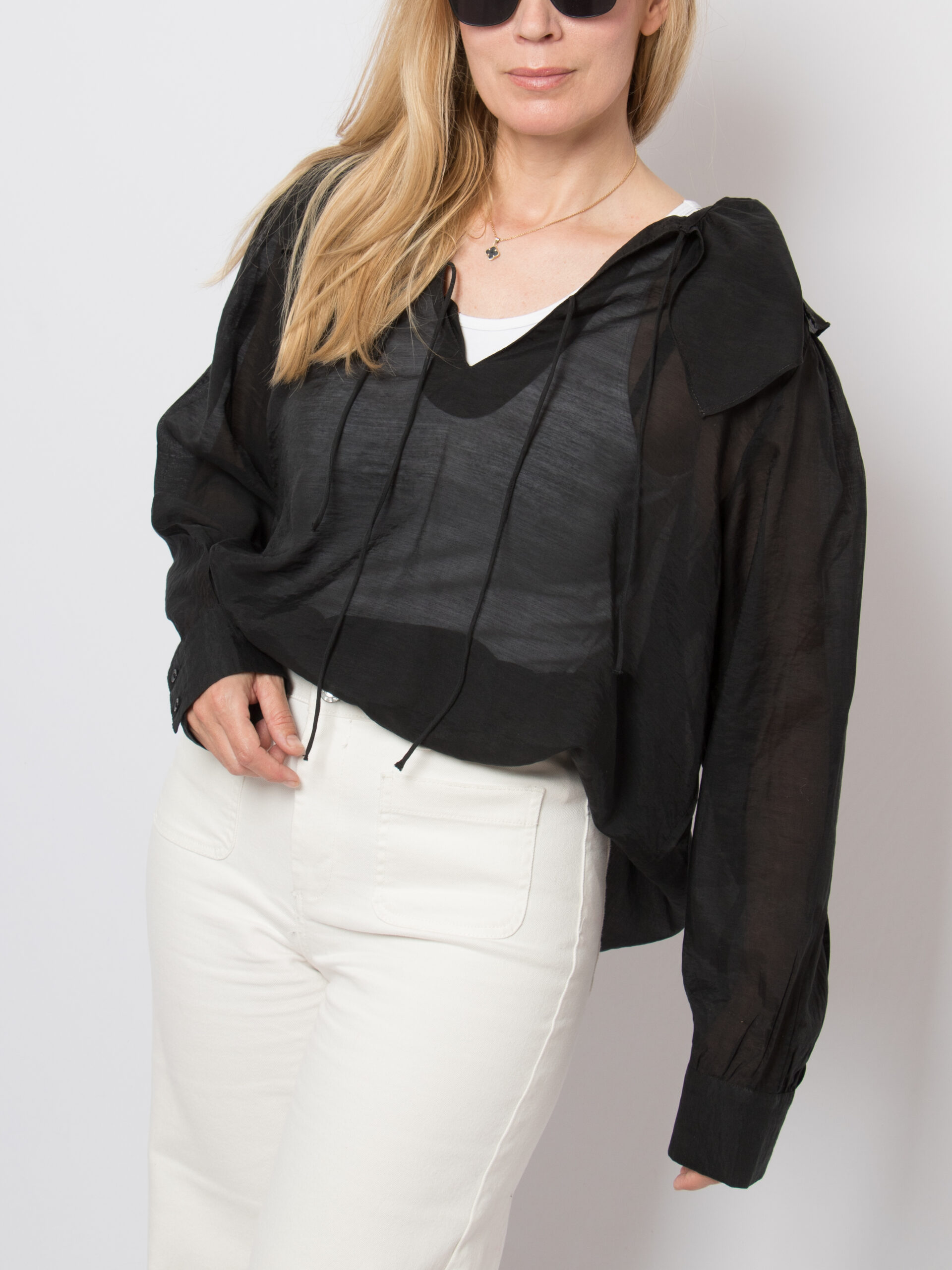 90s Ruffle Collar Shirt 90s Ruffle Collar Shirt - Image 6
