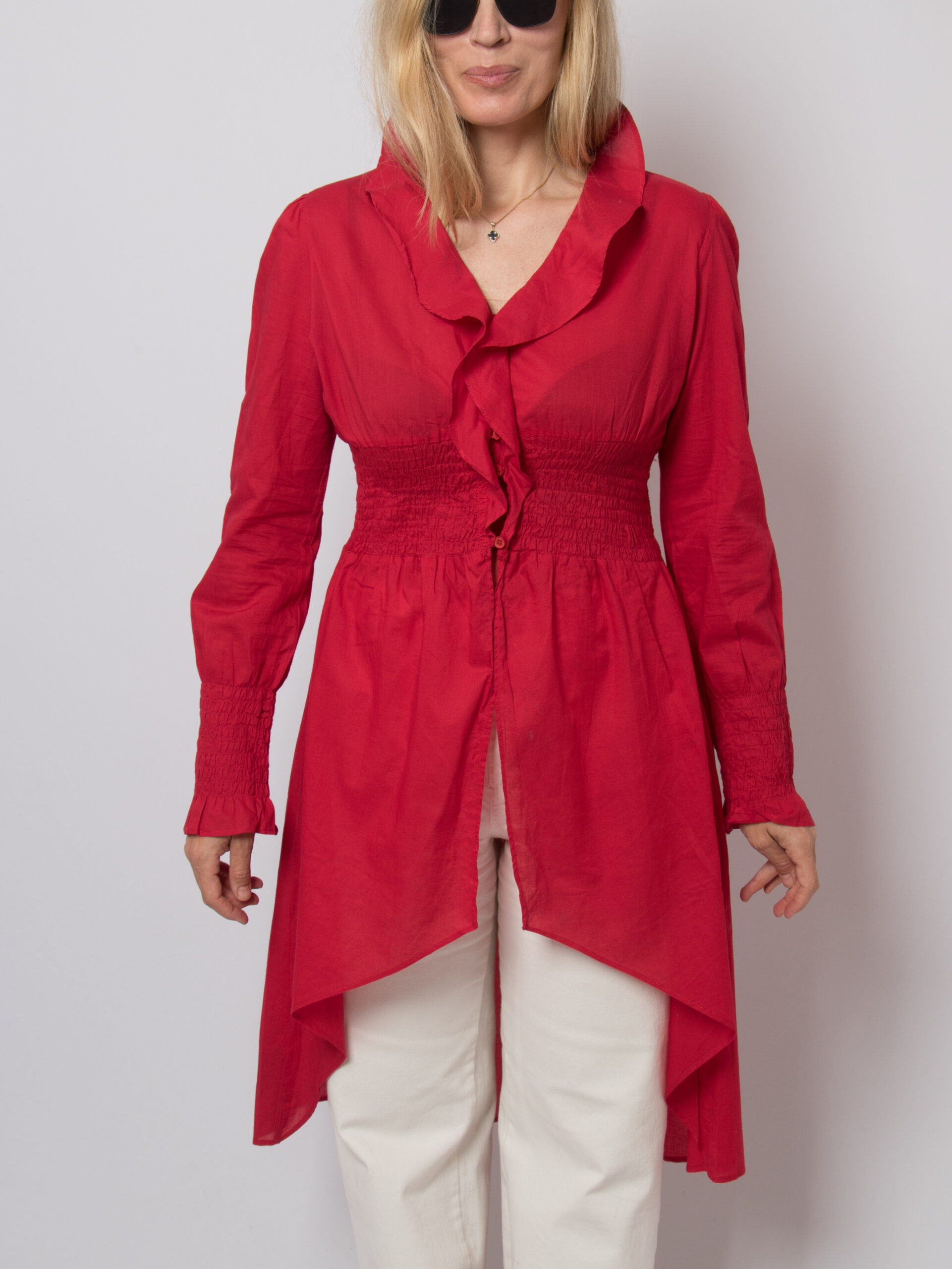 Vintage Ruffled Asymmetric Blouse Vintage Ruffled Asymmetric Blouse - Image 2