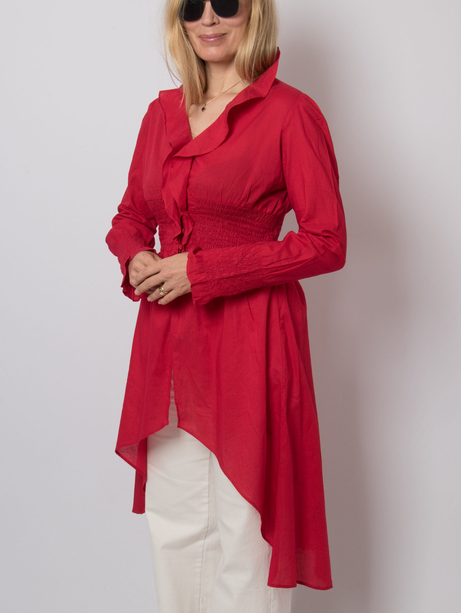 Vintage Ruffled Asymmetric Blouse Vintage Ruffled Asymmetric Blouse - Image 3