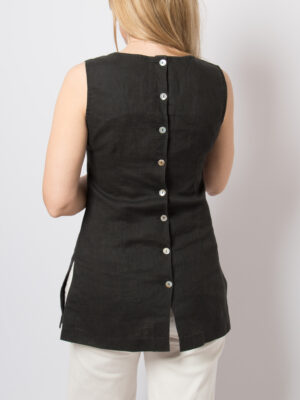 Vintage Linen Back Button Blouse
