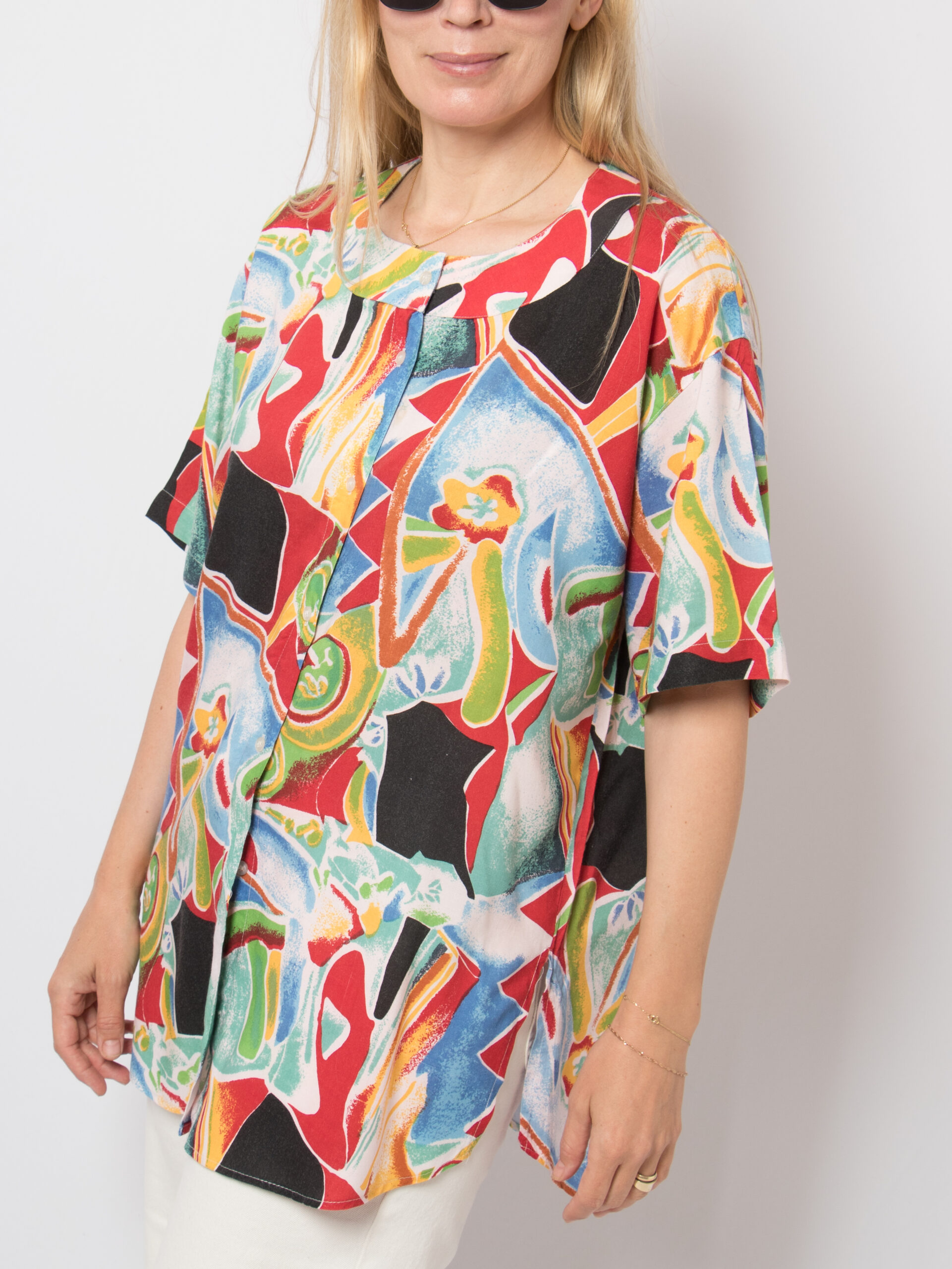 90s Abstract Oversized Buttoned Shirt 90s Abstract Oversized Buttoned Shirt - Image 3