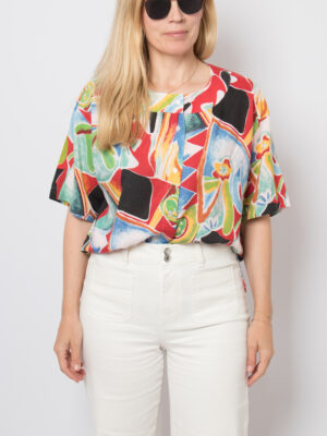 90s Abstract Oversized Buttoned Shirt