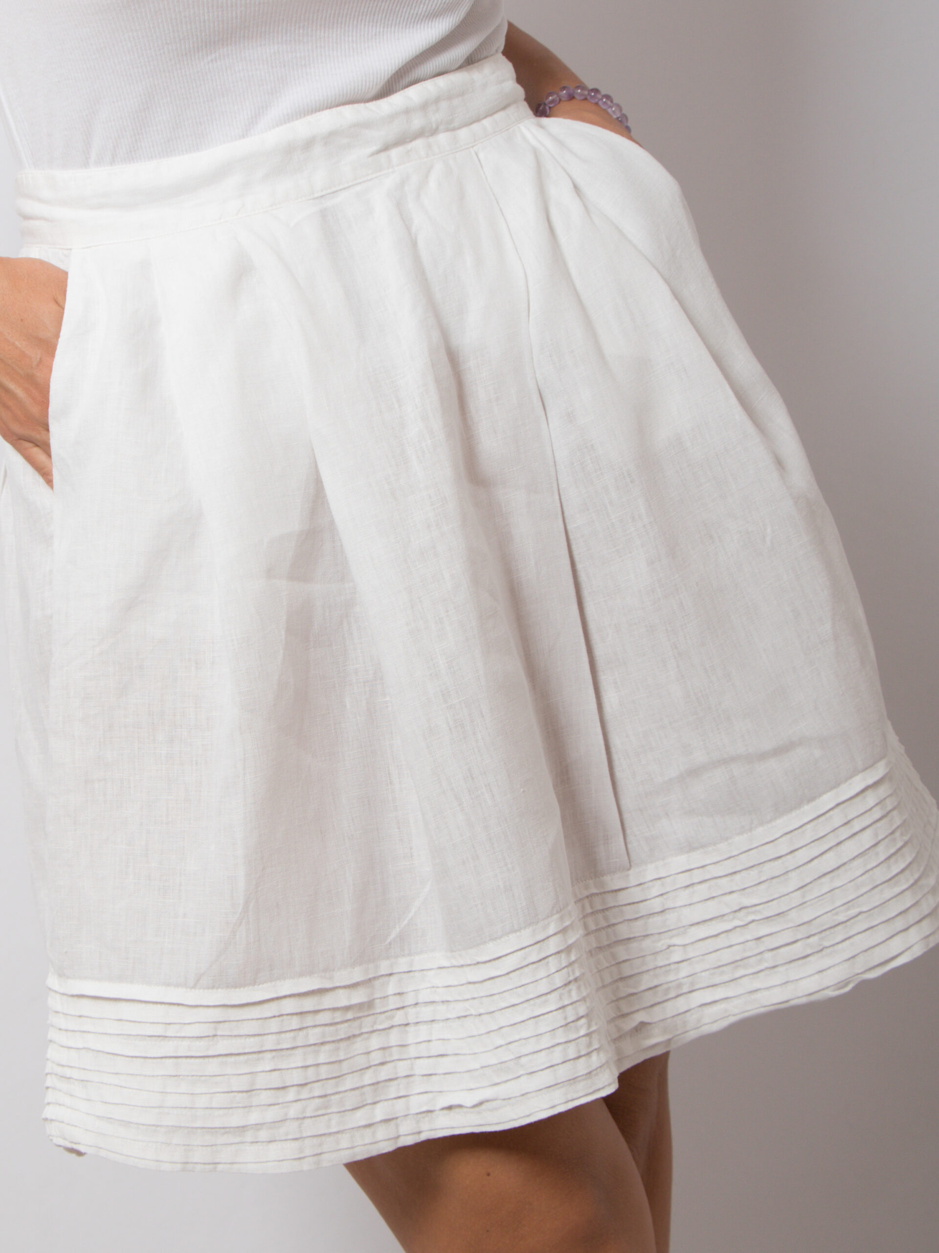 Flowy Sheer Mini Linen Skirt with Pockets Flowy Sheer Mini Linen Skirt with Pockets