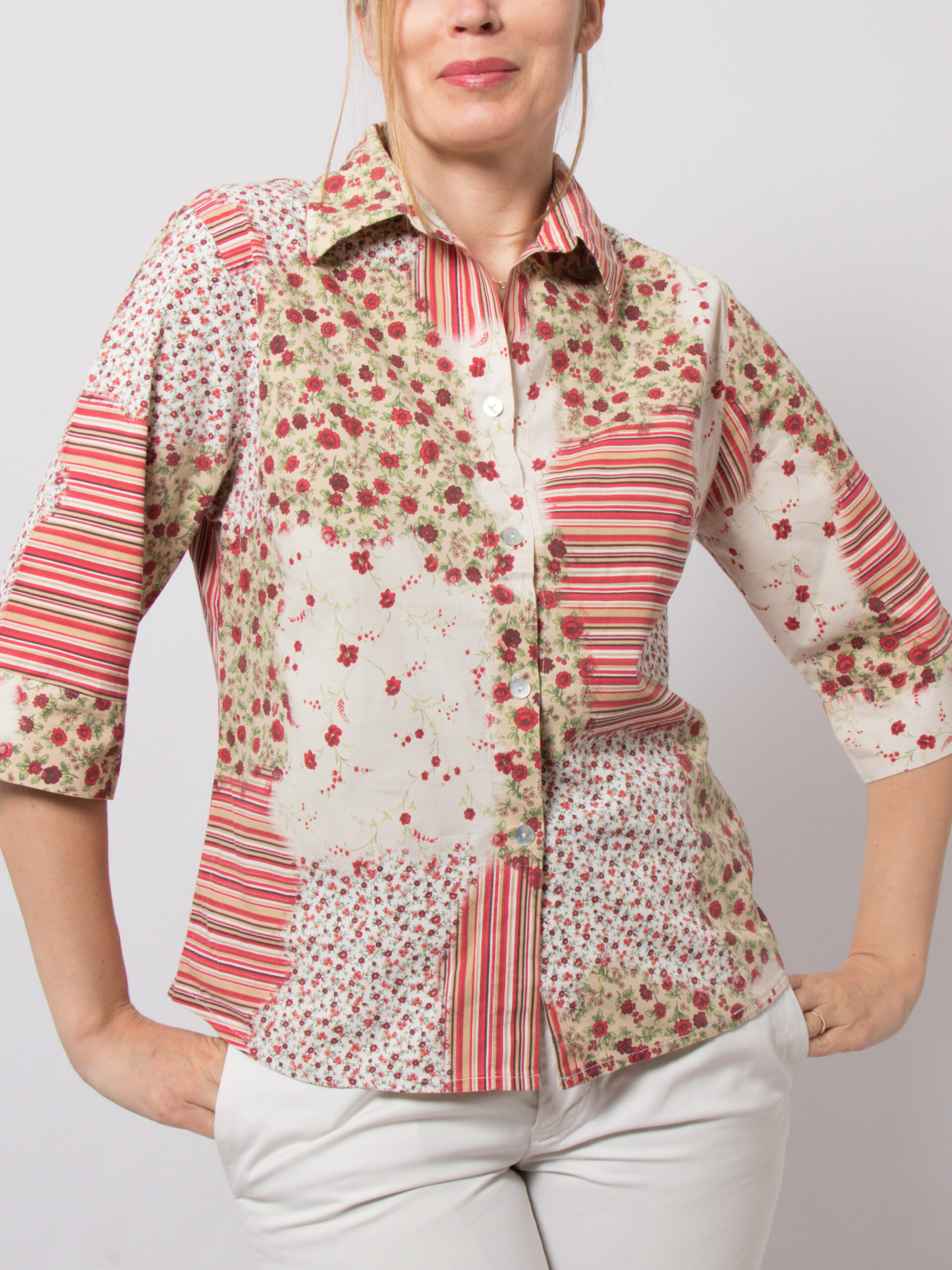 90s Patchwork Cottagecore Blouse 90s Patchwork Cottagecore Blouse