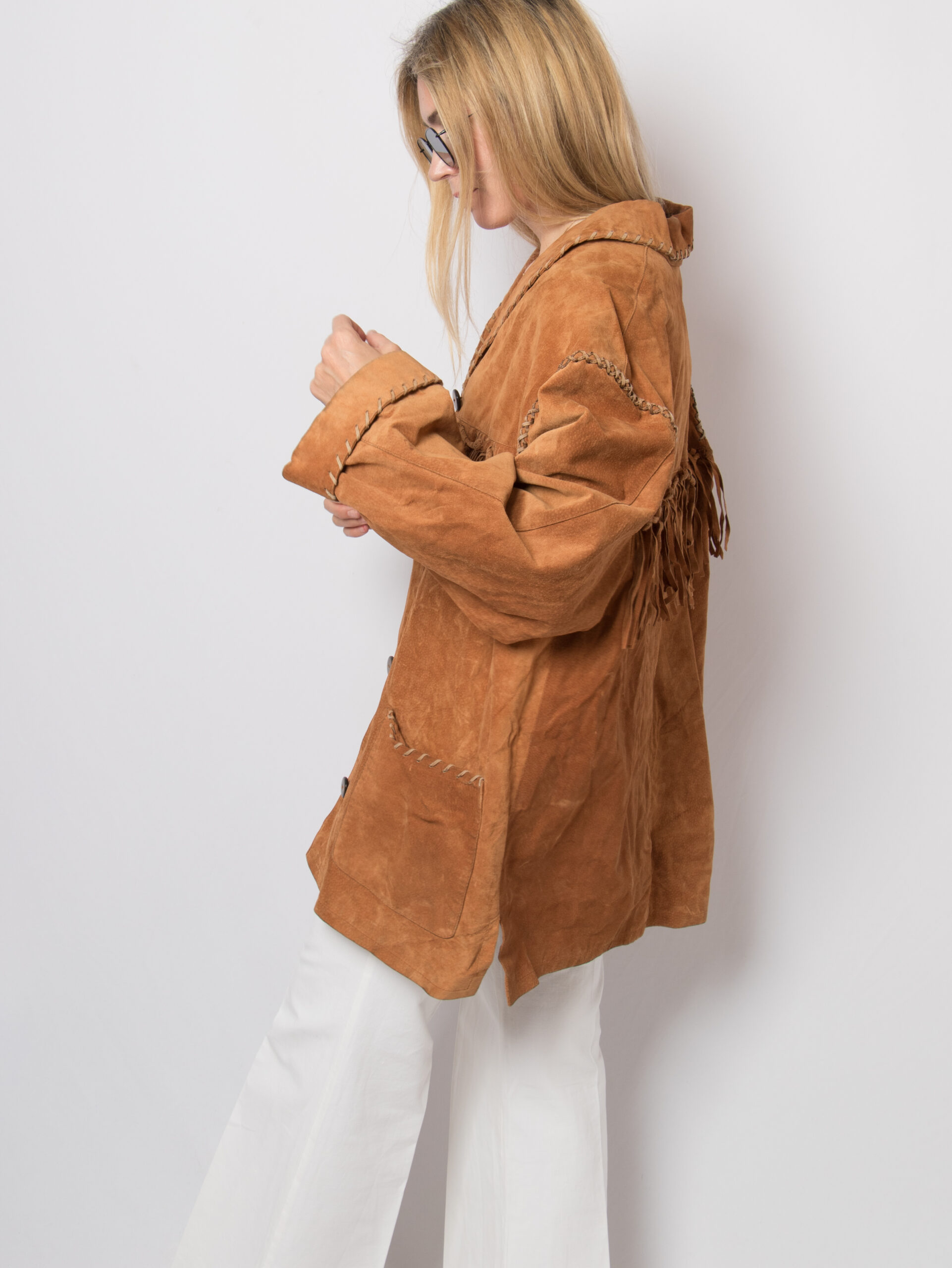 Rustic Vintage Fringed Suede Jacket Rustic Vintage Fringed Suede Jacket