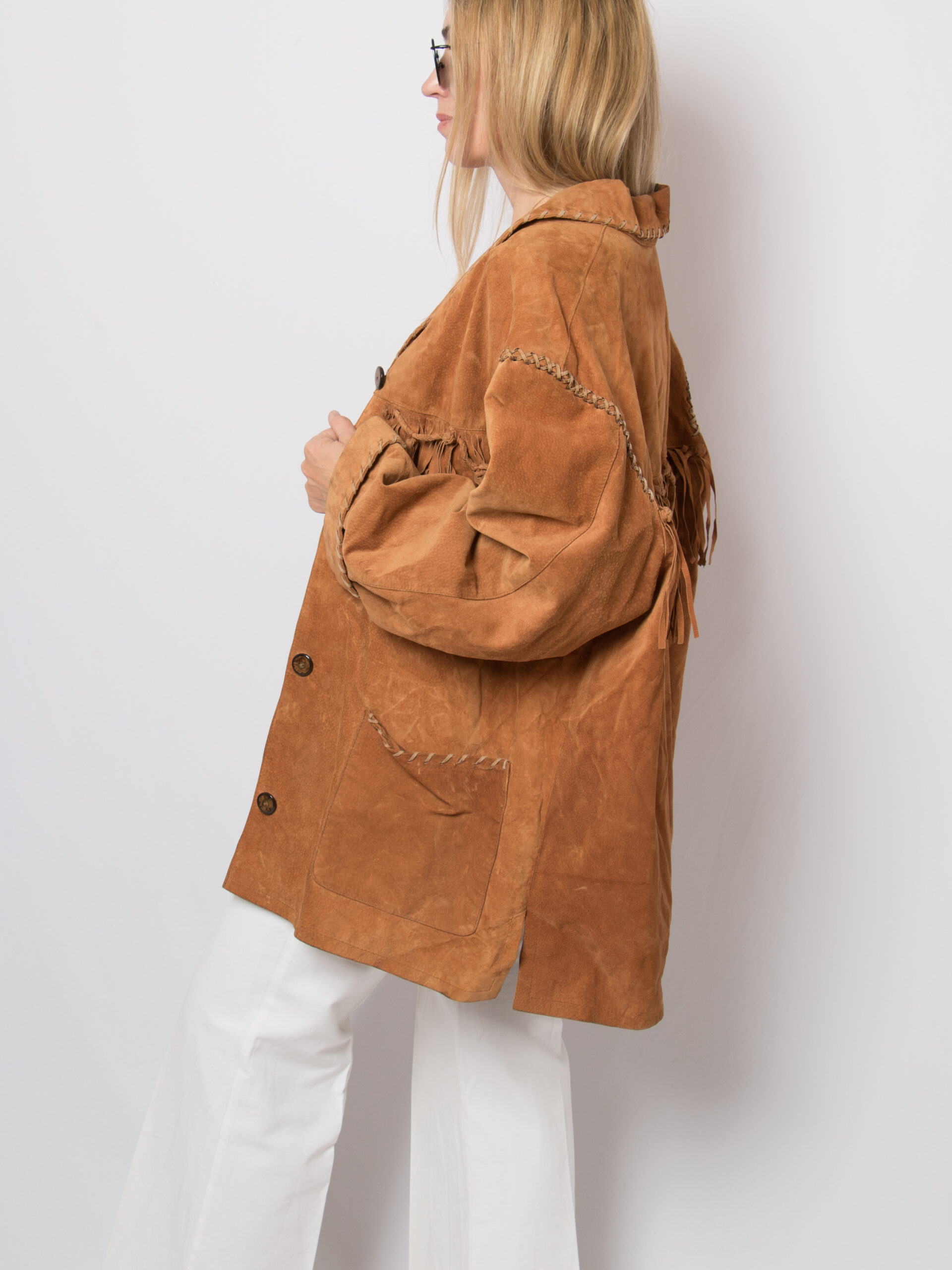 Rustic Vintage Fringed Suede Jacket Rustic Vintage Fringed Suede Jacket - Image 5