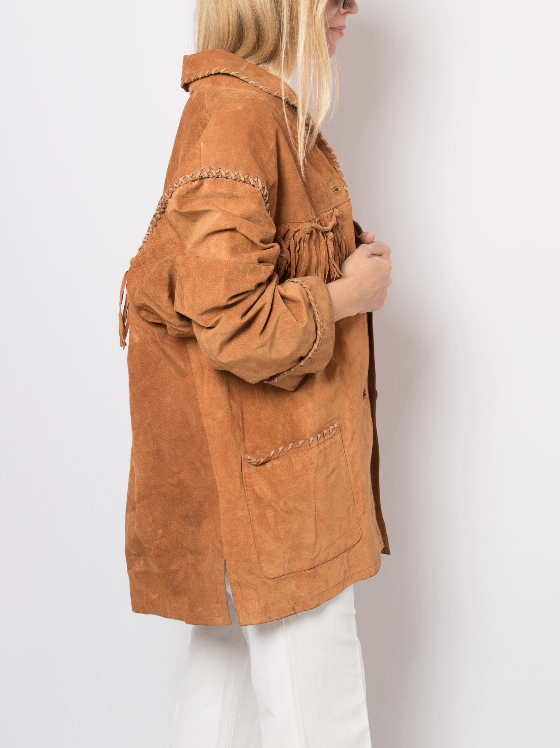 Rustic Vintage Fringed Suede Jacket Rustic Vintage Fringed Suede Jacket - Image 7