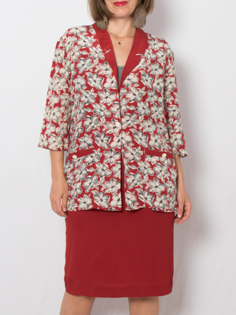 Vintage Silk Skirt Set by Donna Enrica