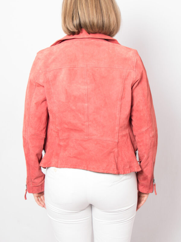 Y2K Red Suede Leather Jacket - Image 3