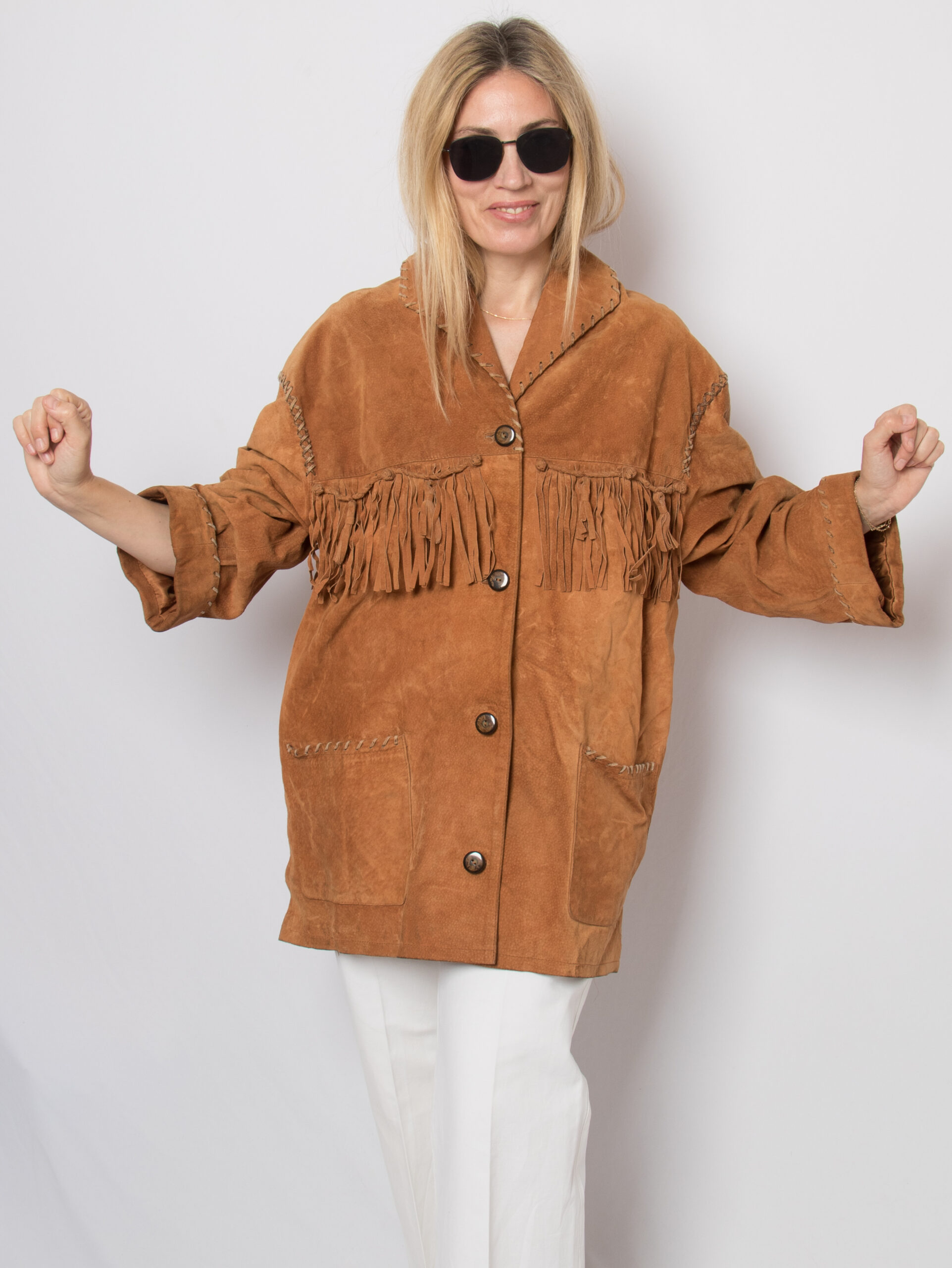 Rustic Vintage Fringed Suede Jacket Rustic Vintage Fringed Suede Jacket - Image 13