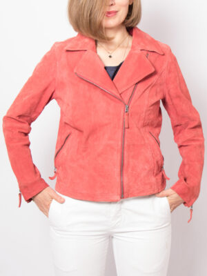 Y2K Red Suede Leather Jacket