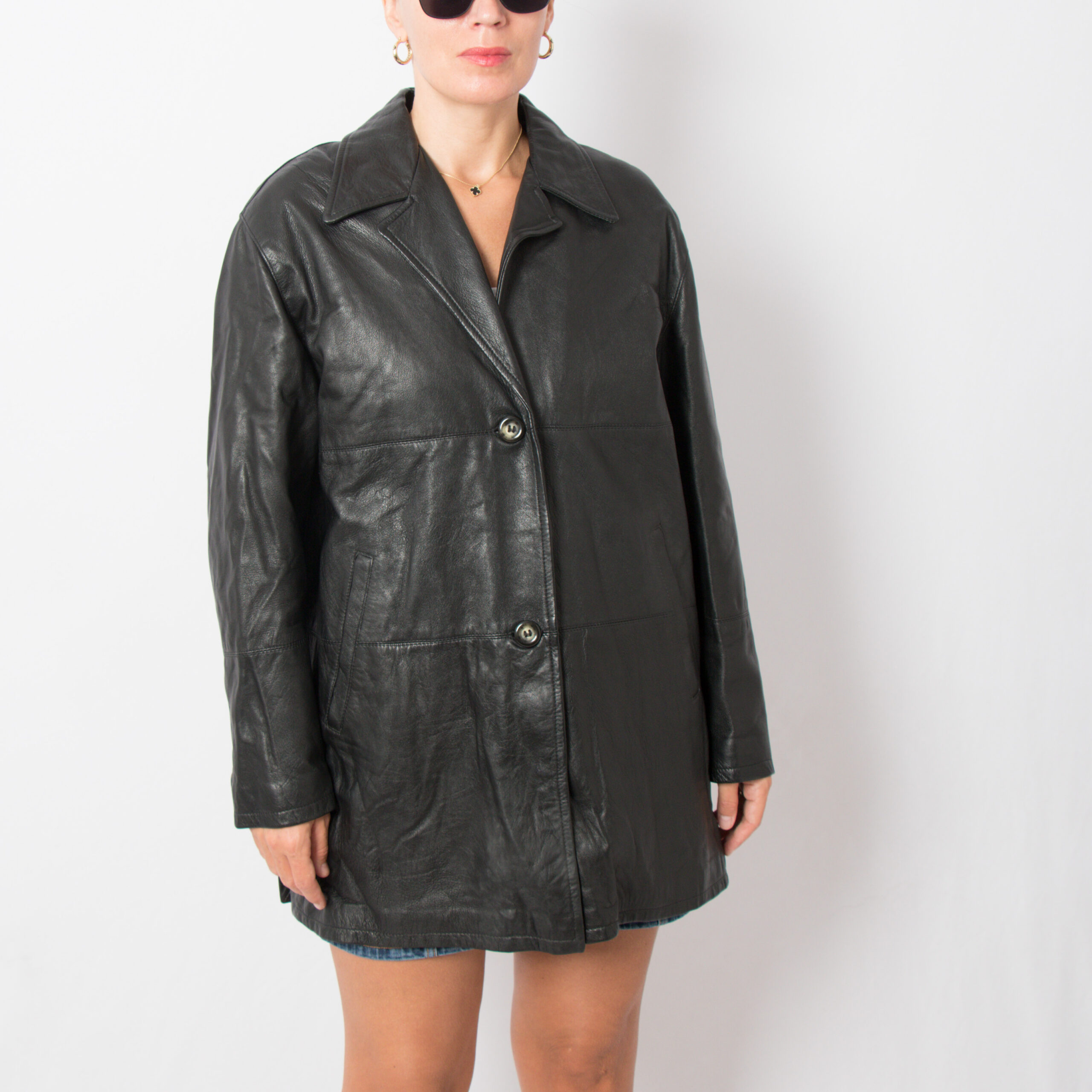 ALBERTA FERRETTI 90s Black Leather Shirt Jacket ALBERTA FERRETTI 90s Black Leather Shirt Jacket - Image 5