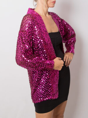Vintage Magenta Sequin Cardigan