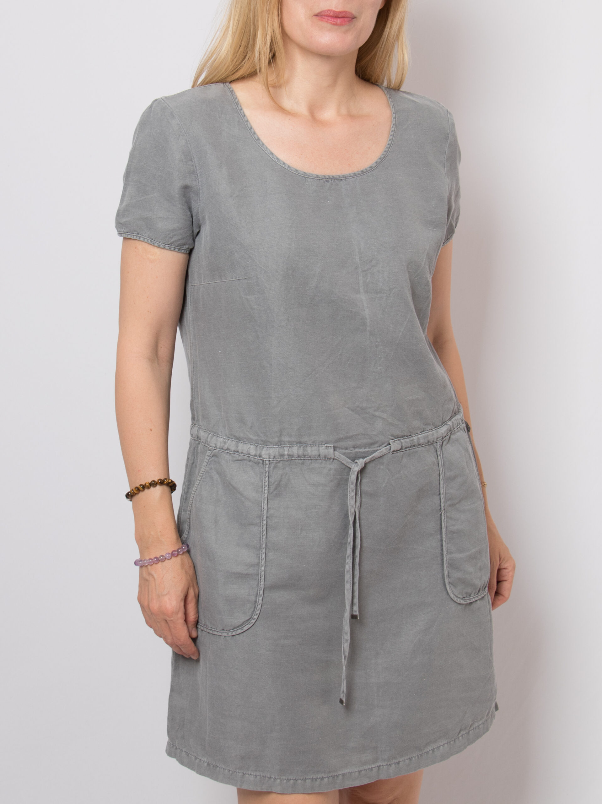 ESPRIT Cotton Linen Drawstring Mini Dress with Pockets ESPRIT Cotton Linen Drawstring Mini Dress with Pockets - Image 2