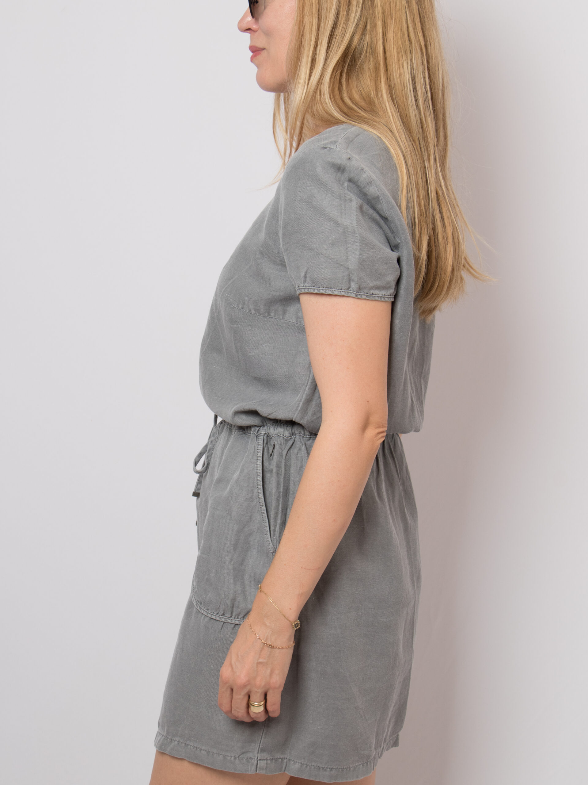 ESPRIT Cotton Linen Drawstring Mini Dress with Pockets ESPRIT Cotton Linen Drawstring Mini Dress with Pockets - Image 3