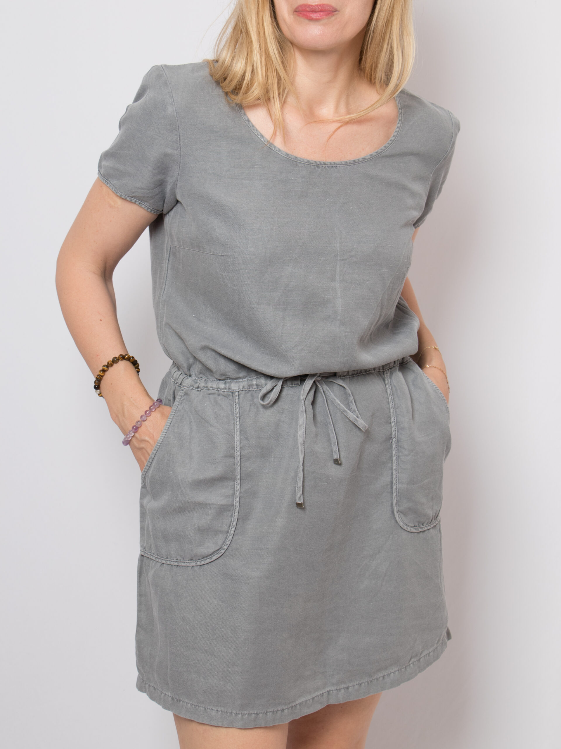 ESPRIT Cotton Linen Drawstring Mini Dress with Pockets ESPRIT Cotton Linen Drawstring Mini Dress with Pockets - Image 6