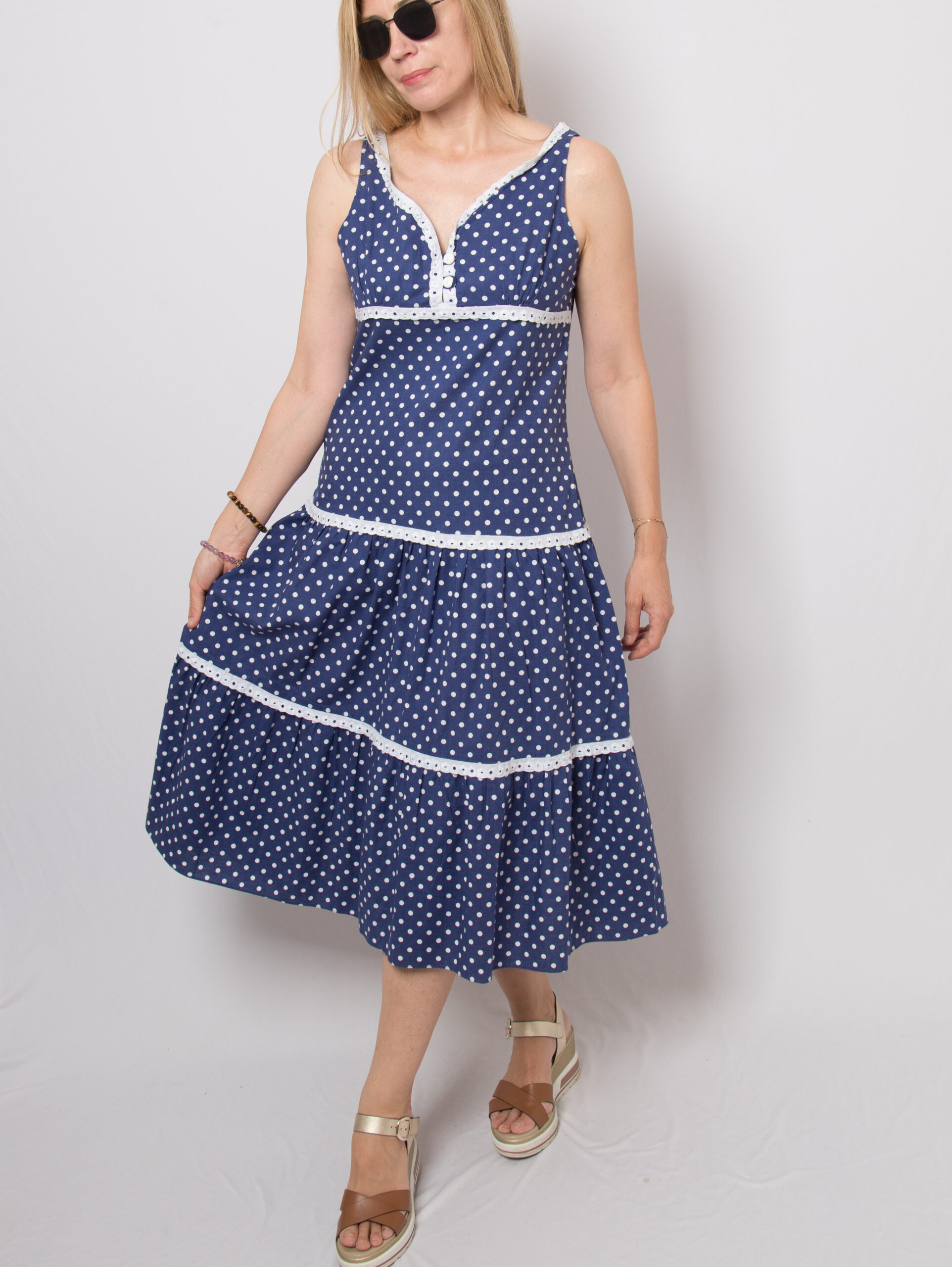 Vintage Polka Dot Tiered Dress Vintage Polka Dot Tiered Dress - Image 5