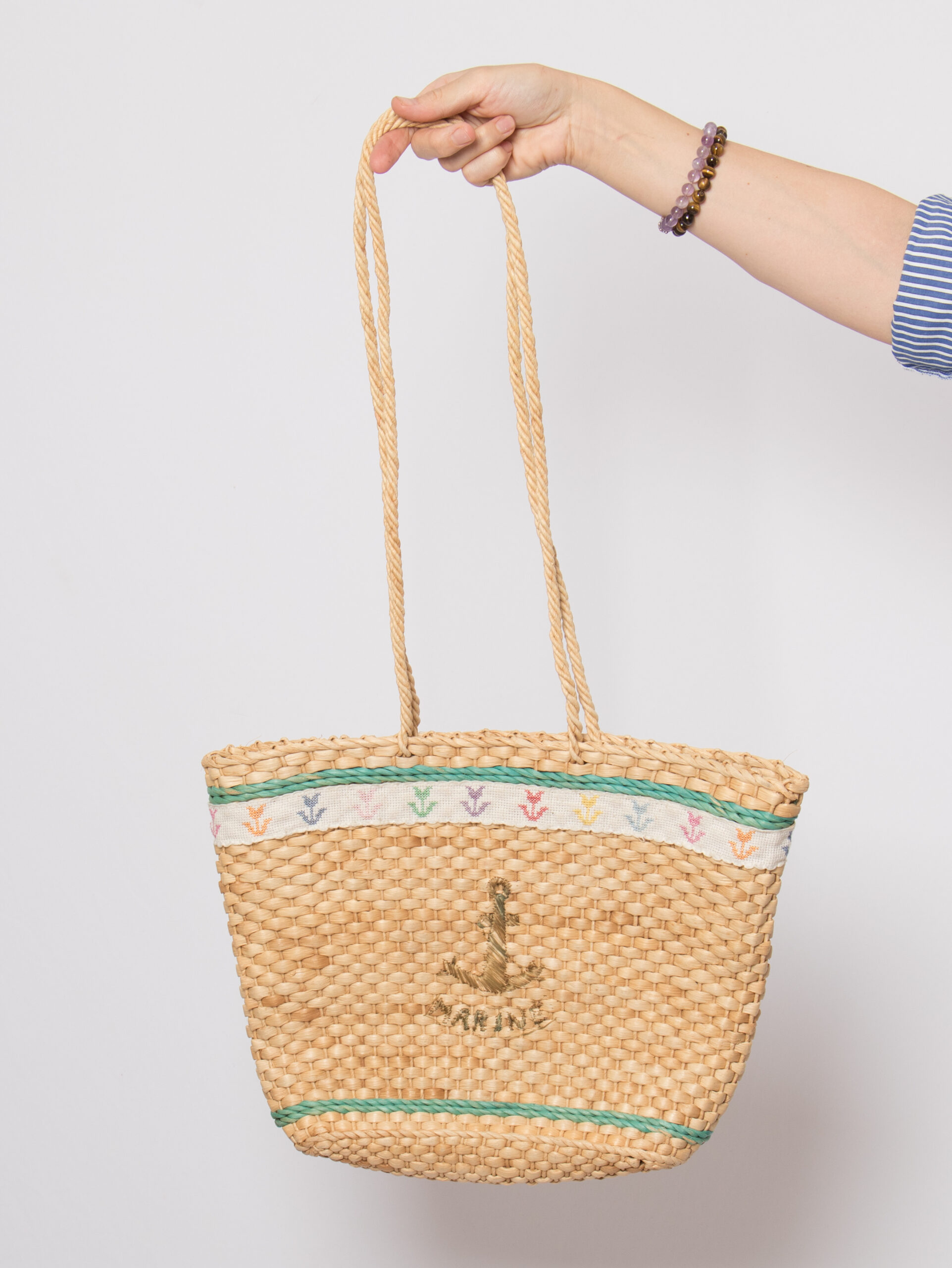 Vintage Woven Straw Tote Bag Vintage Woven Straw Tote Bag - Image 2