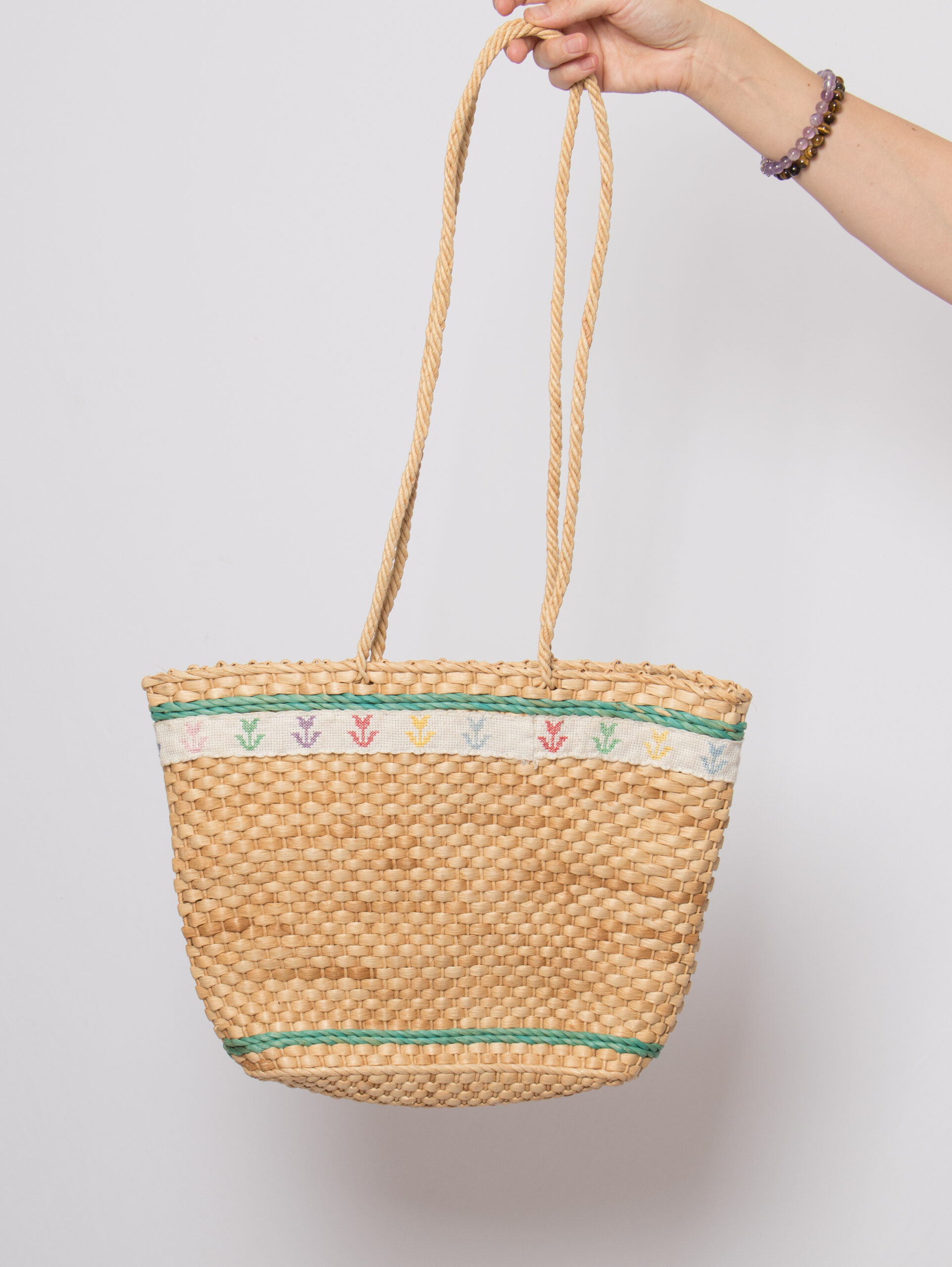 Vintage Woven Straw Tote Bag Vintage Woven Straw Tote Bag - Image 3