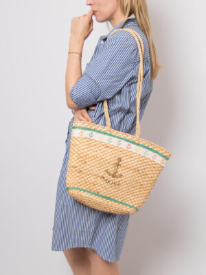 Vintage Woven Straw Tote Bag
