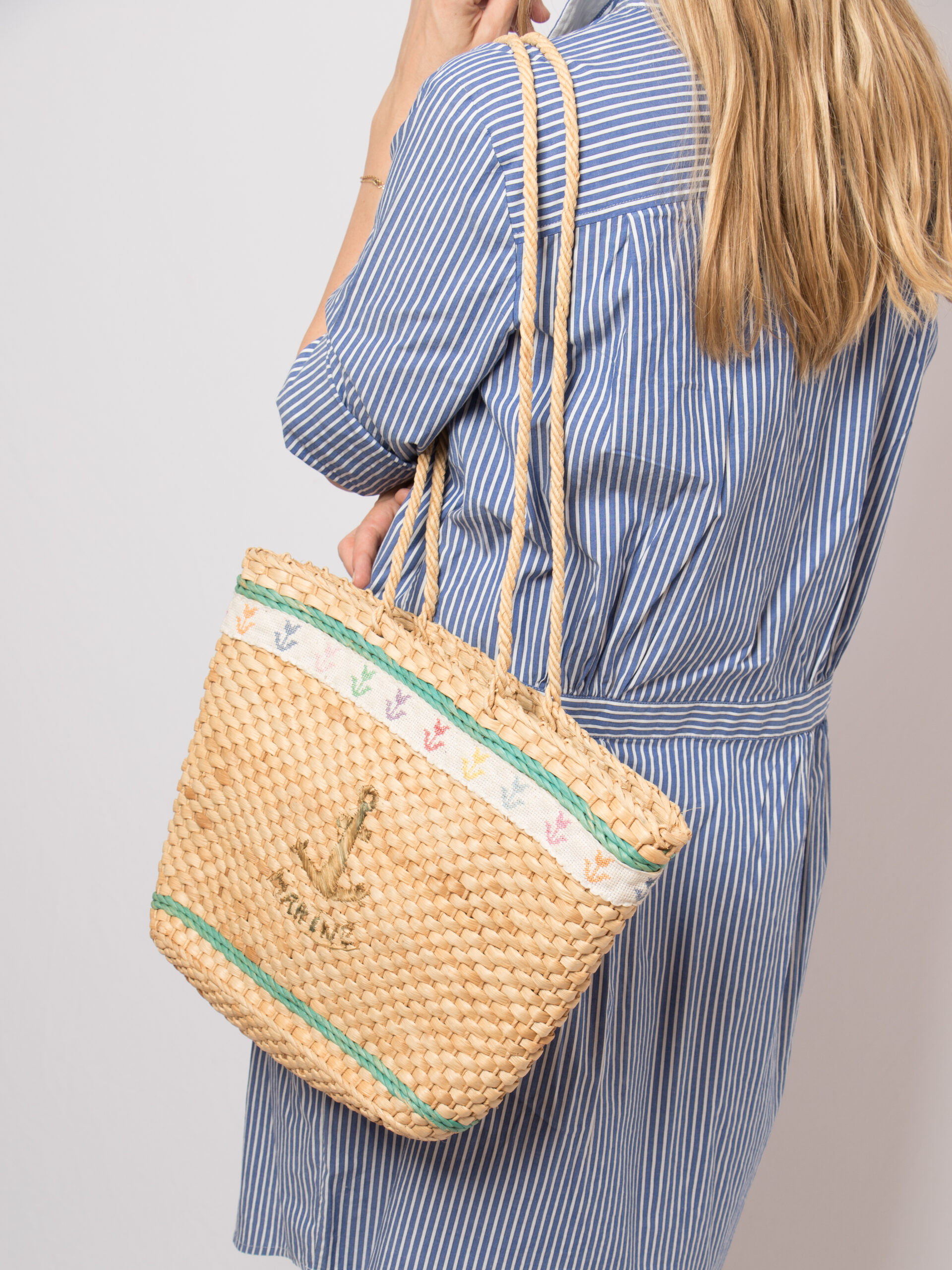 Vintage Woven Straw Tote Bag Vintage Woven Straw Tote Bag - Image 4