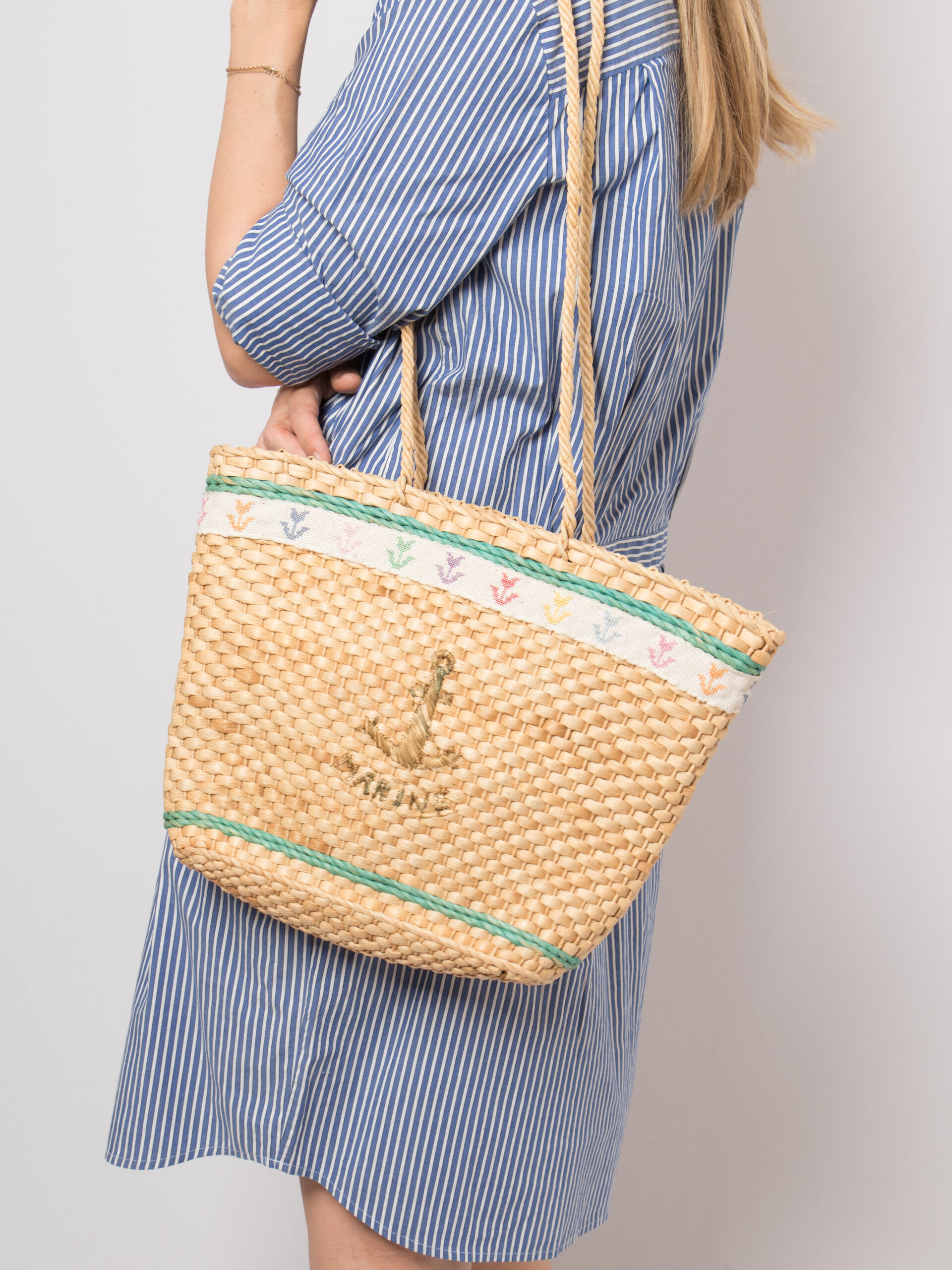 Vintage Woven Straw Tote Bag Vintage Woven Straw Tote Bag - Image 5