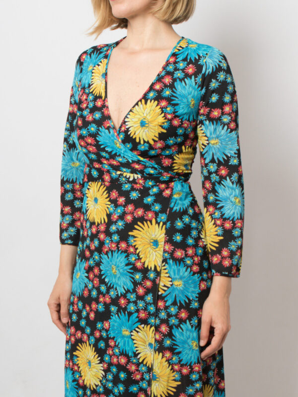 Vintage Floral Wrap Dress Midi - Image 2
