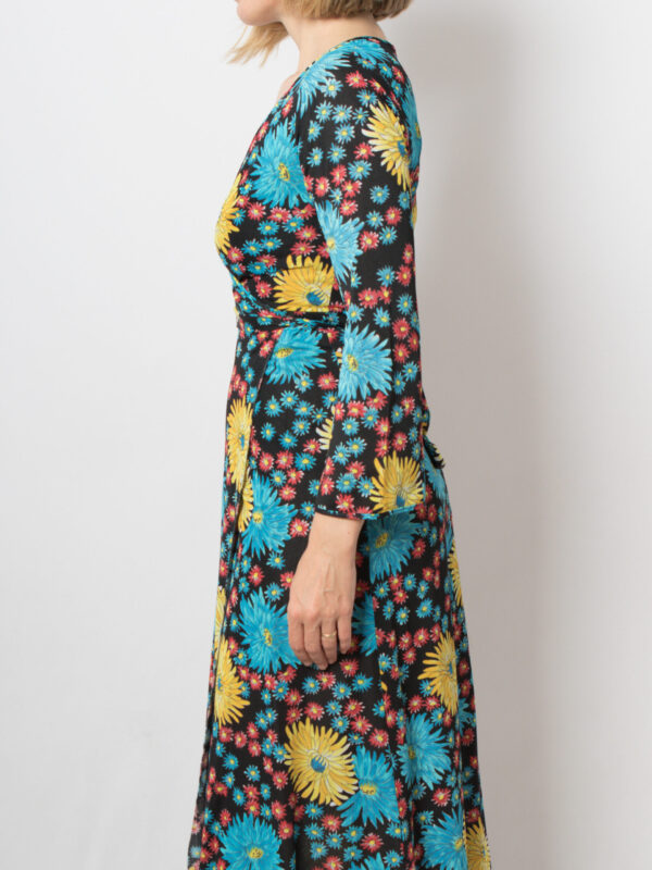 Vintage Floral Wrap Dress Midi - Image 3