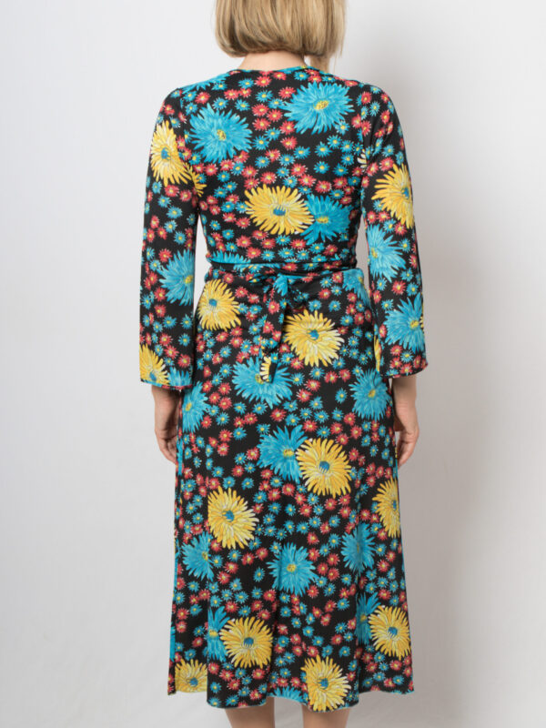 Vintage Floral Wrap Dress Midi - Image 4