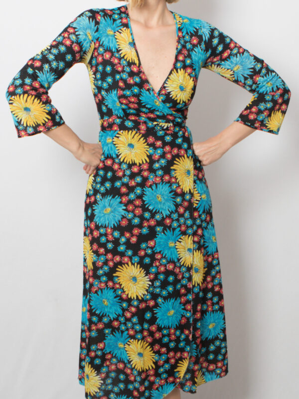 Vintage Floral Wrap Dress Midi - Image 6