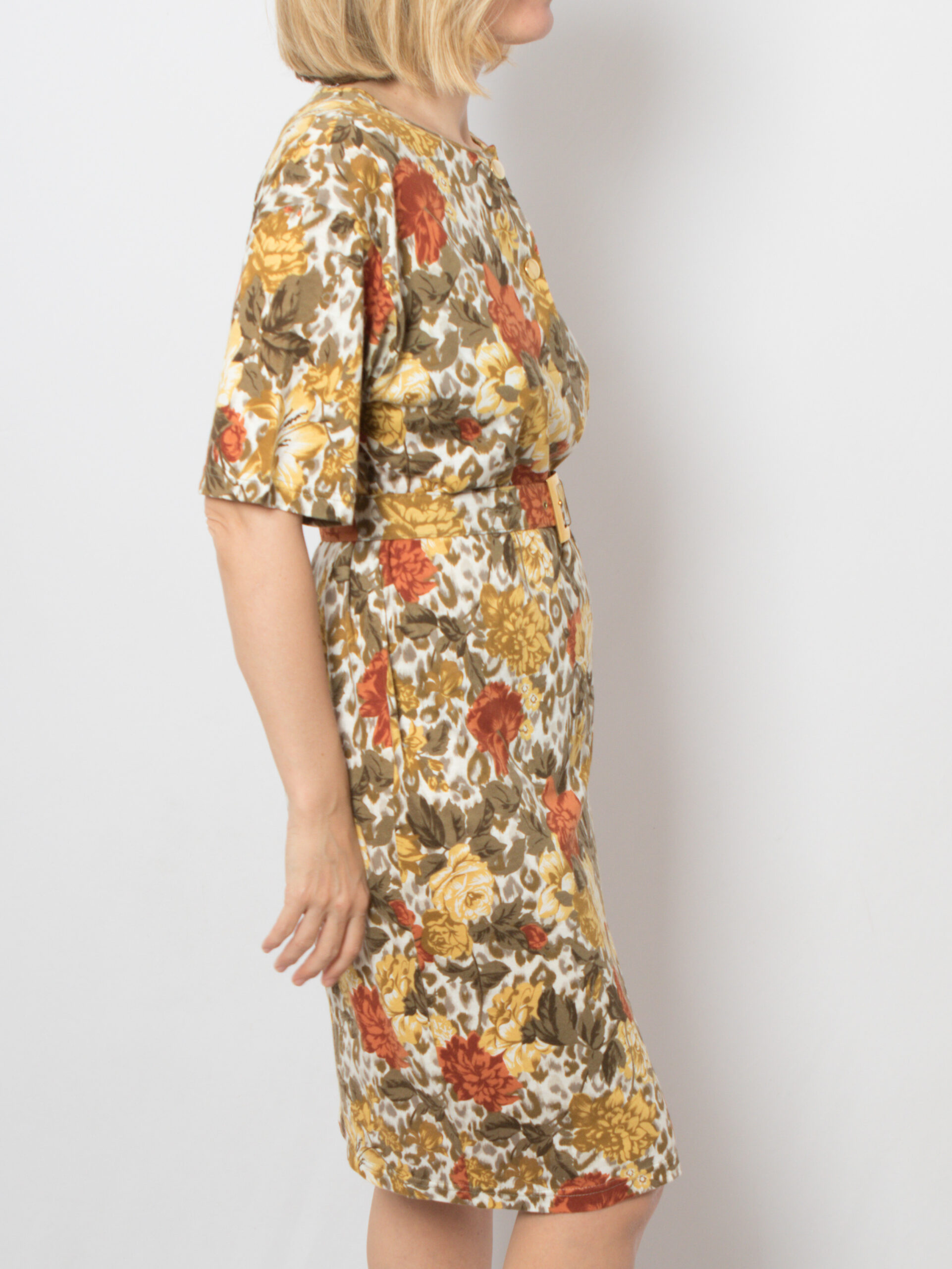 Vintage Rose Print Belted Dress Vintage Rose Print Belted Dress - Image 3