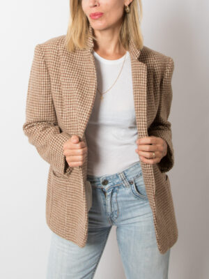 Vintage Houndstooth Wool Blazer
