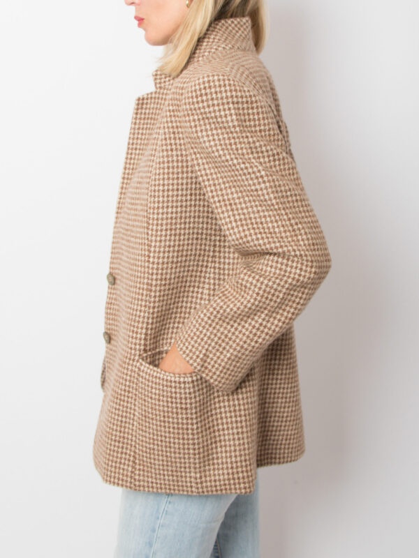 Vintage Houndstooth Wool Blazer - Image 3