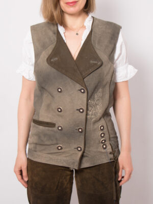 Vintage German Suede Trachten Vest