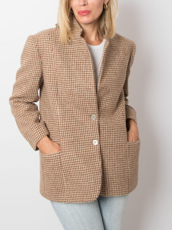Vintage Houndstooth Wool Blazer - Image 2