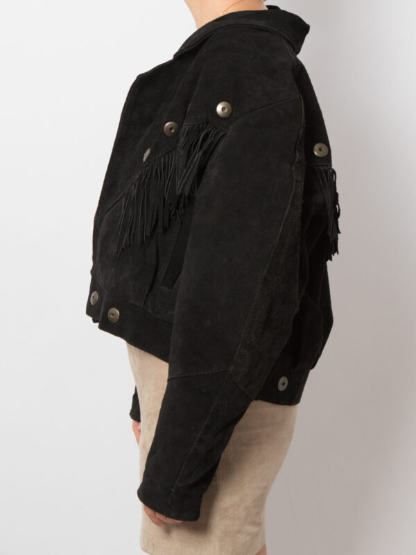 Vintage Suede Fringe Jacket Oversized - Image 4