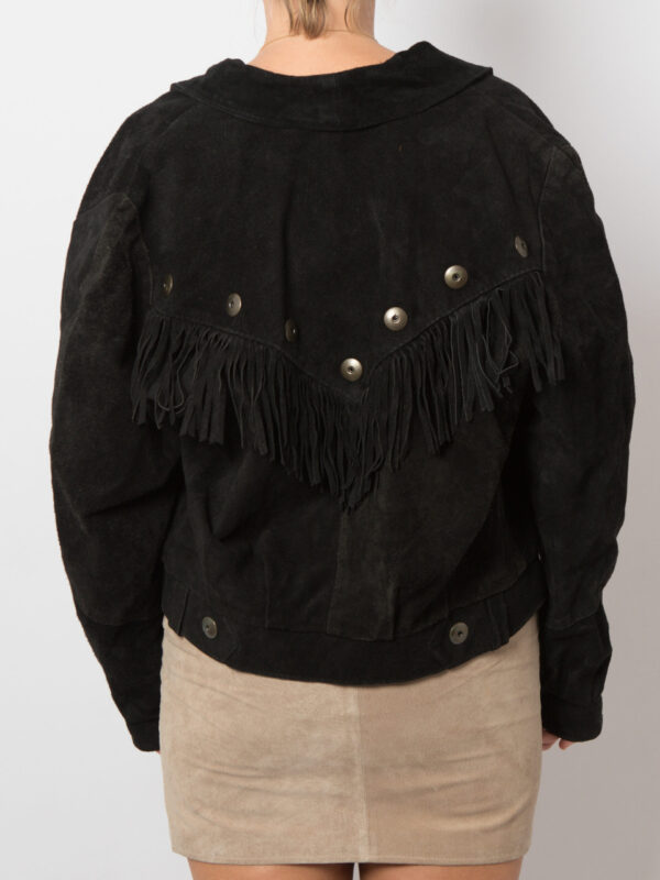 Vintage Suede Fringe Jacket Oversized - Image 5
