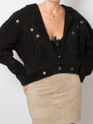 Vintage Suede Fringe Jacket Oversized